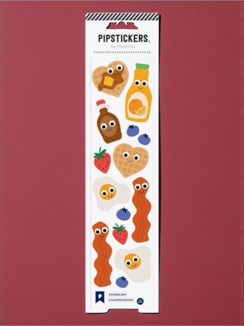 Pipstickers “Eye-Conic Eats” Breakfast Food Googly Eye Sticker Sheet NWT